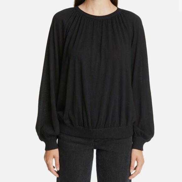 CO Cashmere Sweaters - CO Cashmere Balloon Sleeve Sweater Black Medium